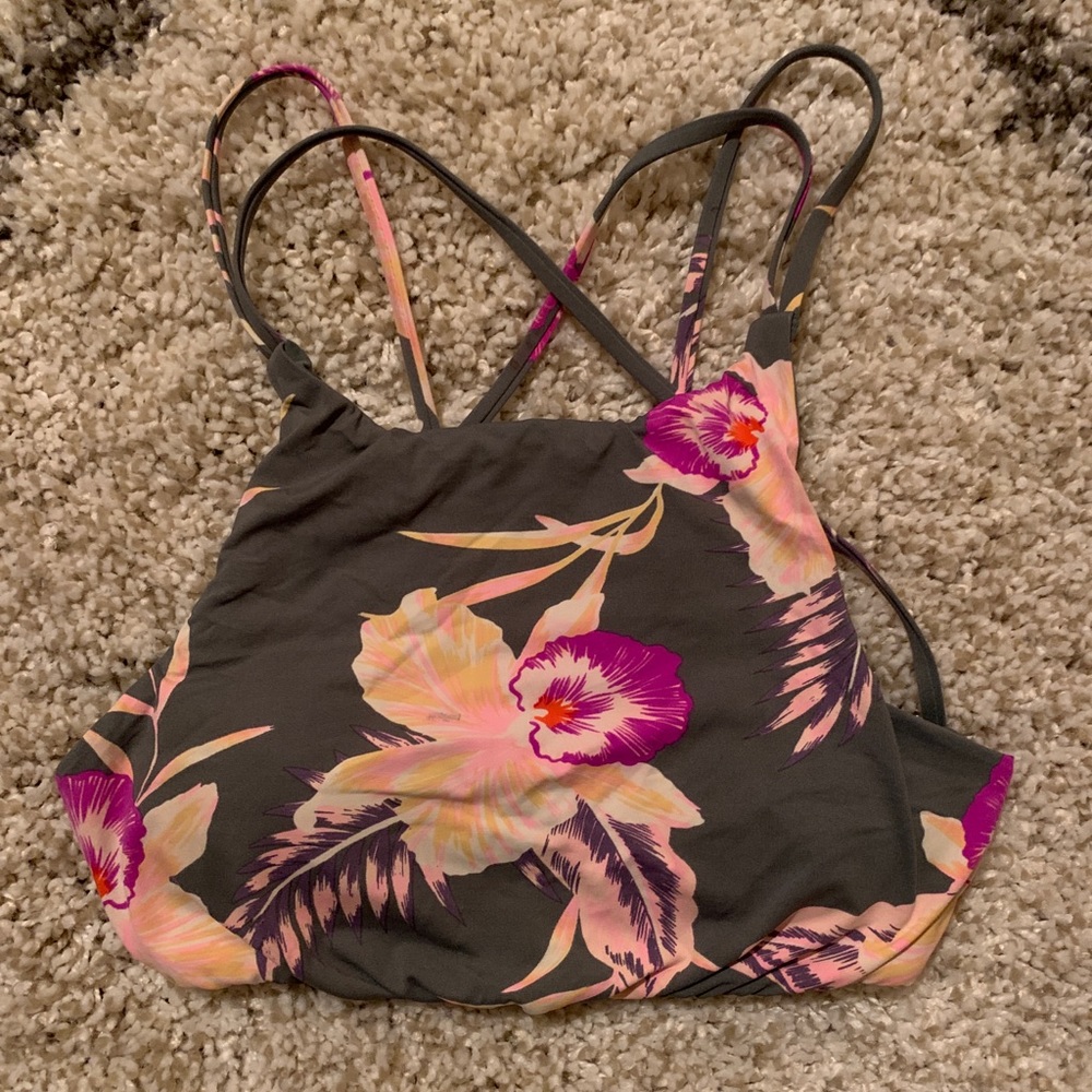 Roxy Halter Criss Cross Bathing Suit Top